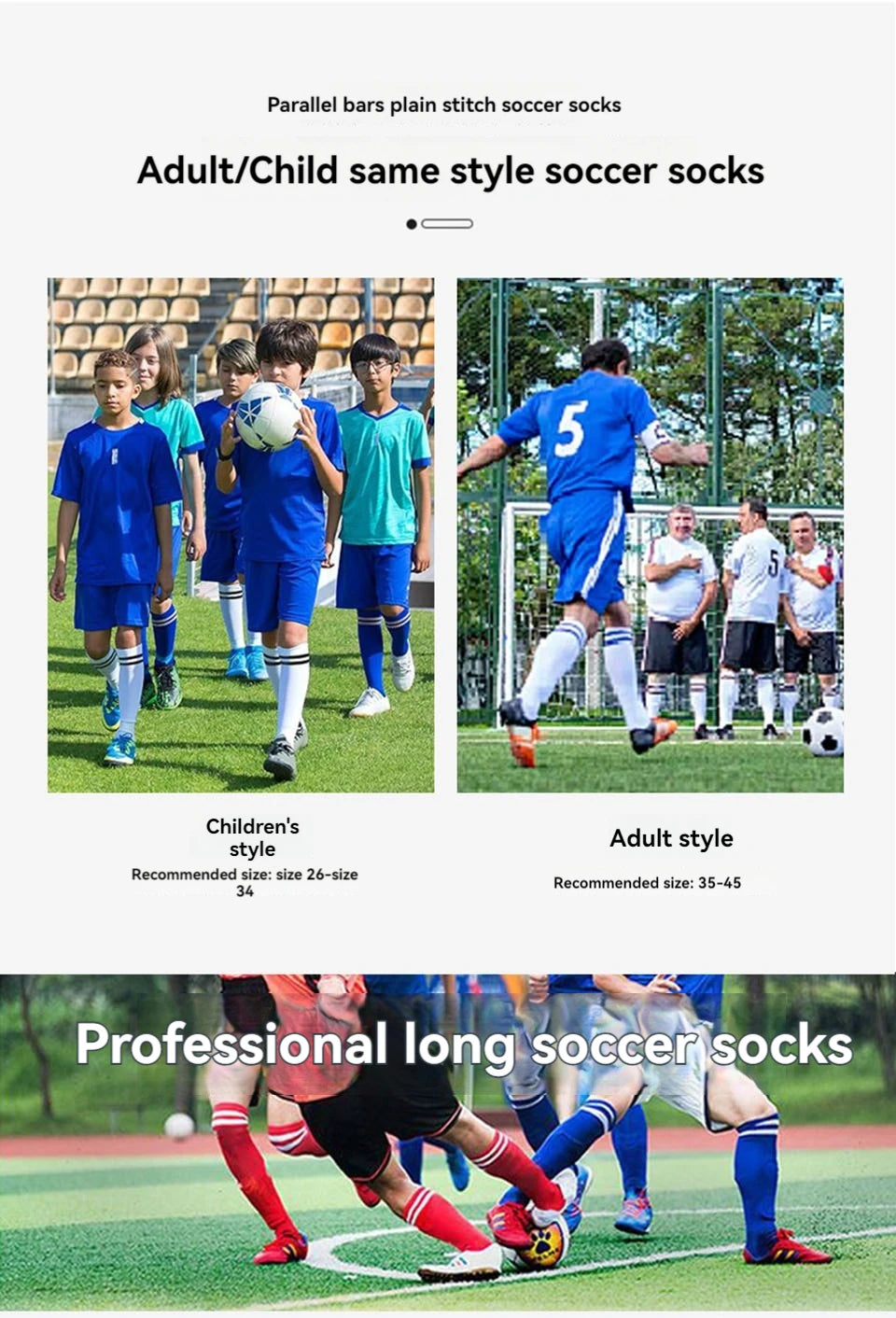 Loogdeel Kids Youth Adult Soccer Socks Stripe Knee High Softball Baseball Sports Socks Breathable Football Socks for Men Women