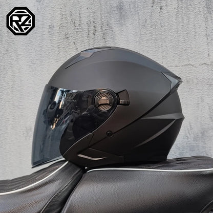 ORZ Motorcycle Helmet Half Face Double Lens Moto Four Seasons Men Women Street Fashion Helmet Capacete De Moto Safety