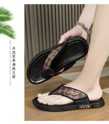 Men's high-quality beach shoes summer outdoor casual flip-flops sandals soft-sole non-slip comfort fashion dual-purpose slippers