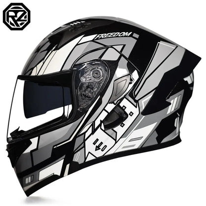 Full Face Motorcycle Helmet for Men and Women - Dual Lens Anti-Fog All Season Riding