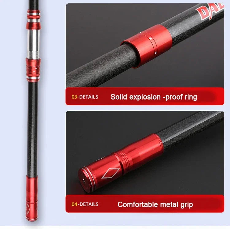 2.1-4.5M Carbon Fishing Rod 50kg above Superhard Long Distance Throwing shot Rod Telescopic Sea Boat High Quality Fishing Gear