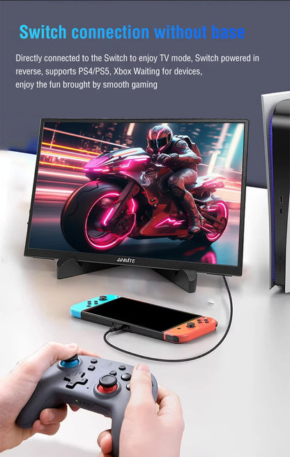 Anmite 10.5-Inch Portable Monitor 1280P HDR 15:10 Low Blue Light For XBox PS4 / 5 Switch Cell Phone PC Loptop Extension