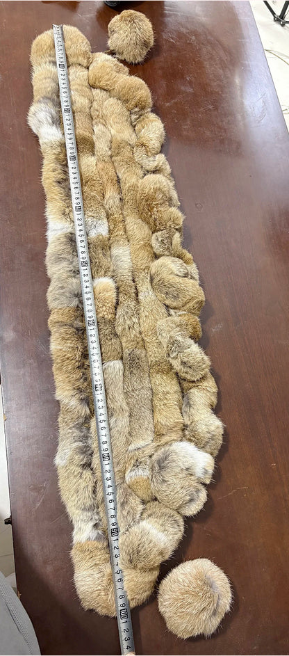 New Lady Winter Real Rabbit Fur Scarf Natural Warm Soft Rabbit Fur Shawl Women Fashion Outdoor Knit 100% Real Rabbit Fur Scarves