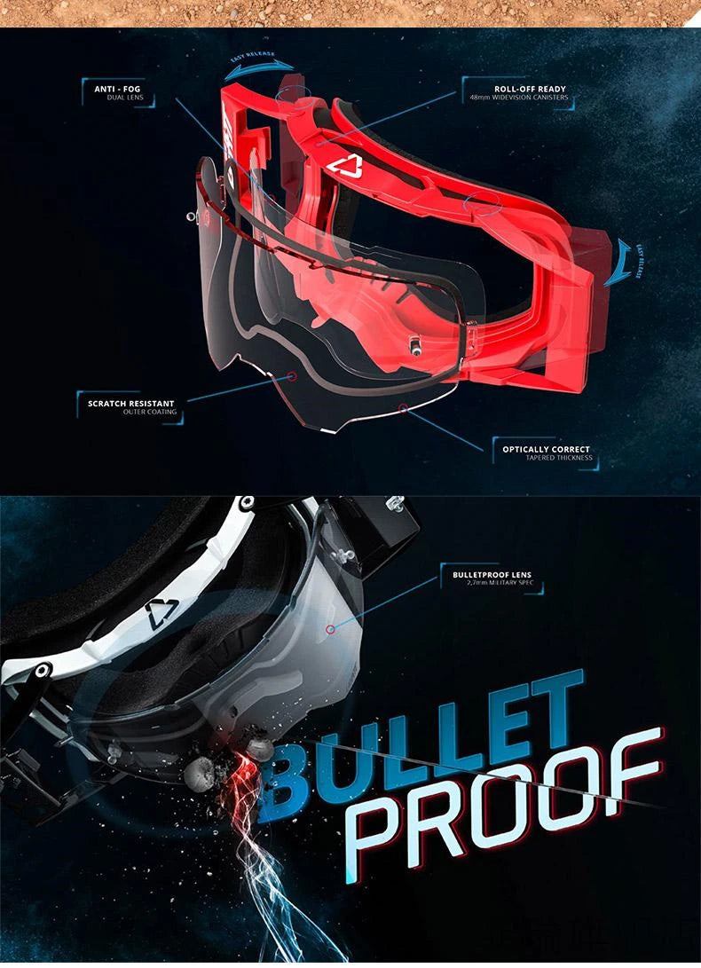 Men's Motocross Goggles 6.5 Double Layer Anti Fog Cycling Glasses Motorcycle Helmet Glasses Gafas Para Mask for Sports Outdoor