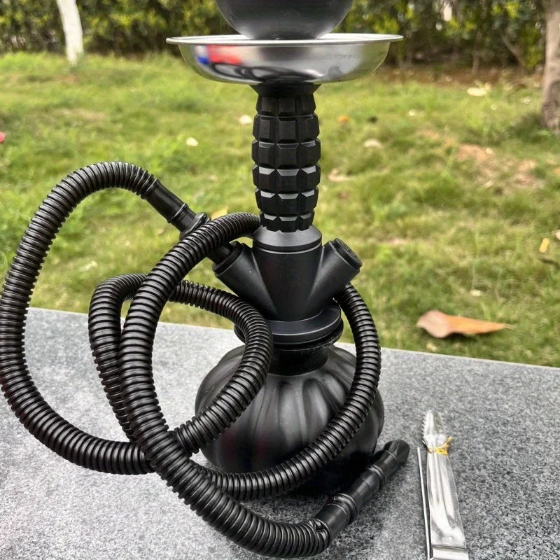 Acrylic Shisha Hookah Set with Single Silicone Hose for Outdoor Travel Portable Narguile Cachimba Accessories