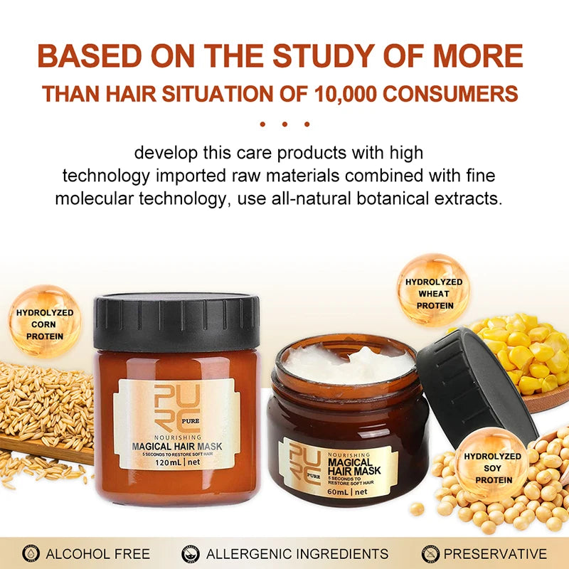 PURC Argan Oil Hair Mask Repair Damaged Frizz Masks Nourishing Smoothing Magic Hair Treatment Conditioner Hair Care