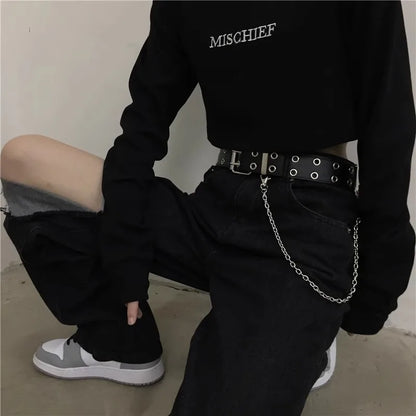 Fashion Alloy Women Belts Chain Luxury for Genuine Leather New Style Pin Buckle Jeans Decorative Ladies Retro Decorative Punk