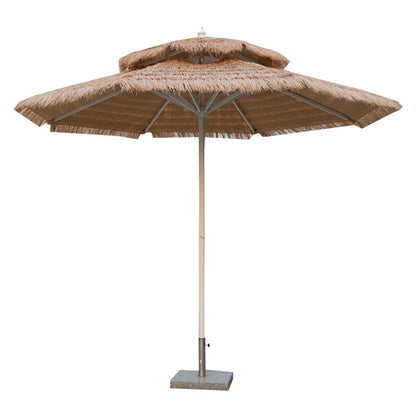 Pink Yellow Blue Striped Parasols Umbrellas Outdoor Luxury Aluminium Market Style Beach Umbrella with Fringe Outdoor for Shop