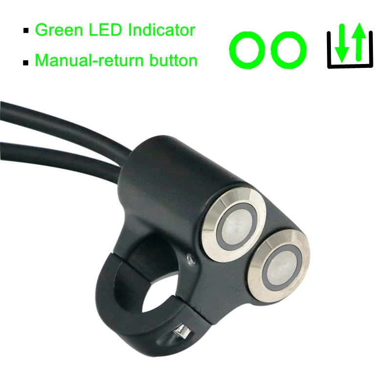 LMoDri 22mm Handlebar Motorcycle Switches ATV Scooter Headlight Hazard Brake Fog Light Switch ON-OFF Aluminum With Indicator DIY