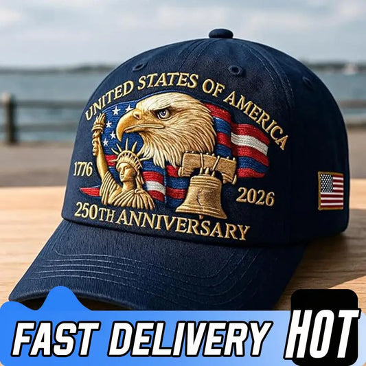 Men Women Baseball Caps US 250th Anniversary Cap Adjustable Retro Washed Patriotic Cap US 250th Anniversary Sports Trucker Hat