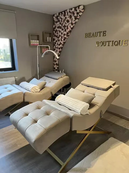 White Luxury Foot Massage Chair With 4 Sets of Simulation Massage Sofa 180 Degrees Spa Manicure Pedicure Chair