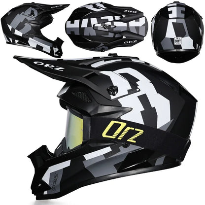DOT Approved Off Road Helmet with Goggles Motocross Helmet Dirt Bike ATV Motorcycle Helmet Moped Dirtbike Racing Dirtbike Helmet