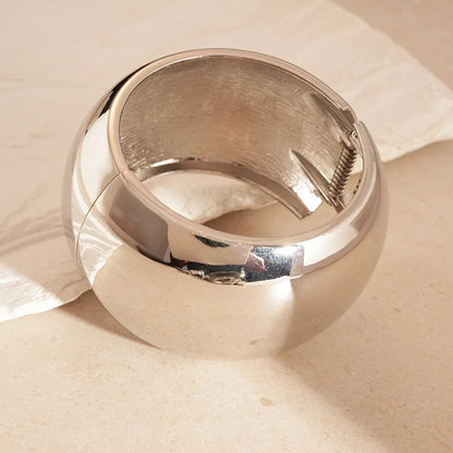 Punk Silver Color Acrylic Cuff Bracelet for Women Men Geometric Round Wide Bracelets Bangles Party Hand Accessories Gifts F