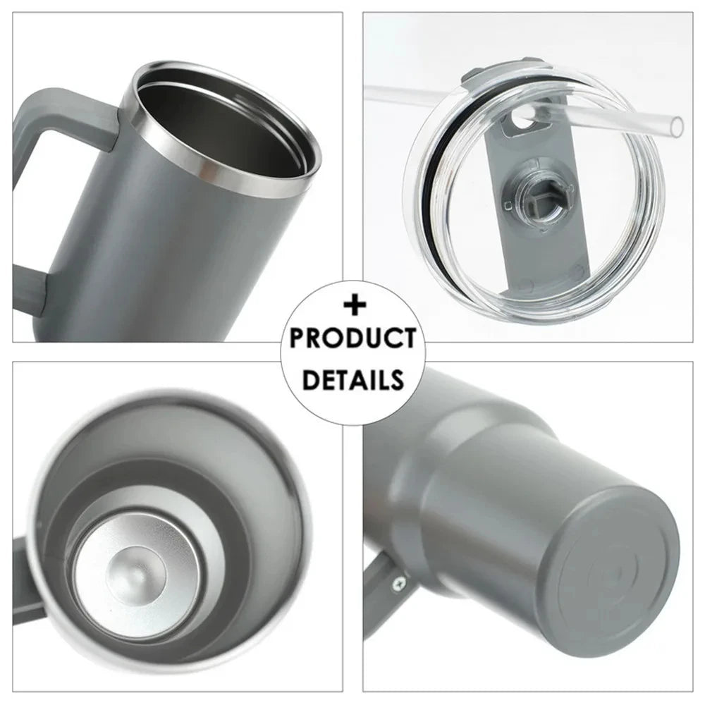 40oz H2.0, 304 Stainless Steel Vacuum Insulated Tumbler With Lid Straw For Water Cold Warm Thermal Coffee Car Cup