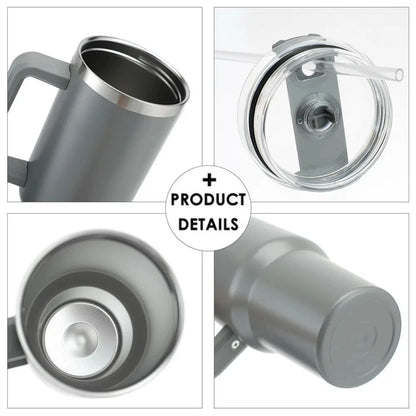 40oz H2.0, 304 Stainless Steel Vacuum Insulated Tumbler With Lid Straw For Water Cold Warm Thermal Coffee Car Cup