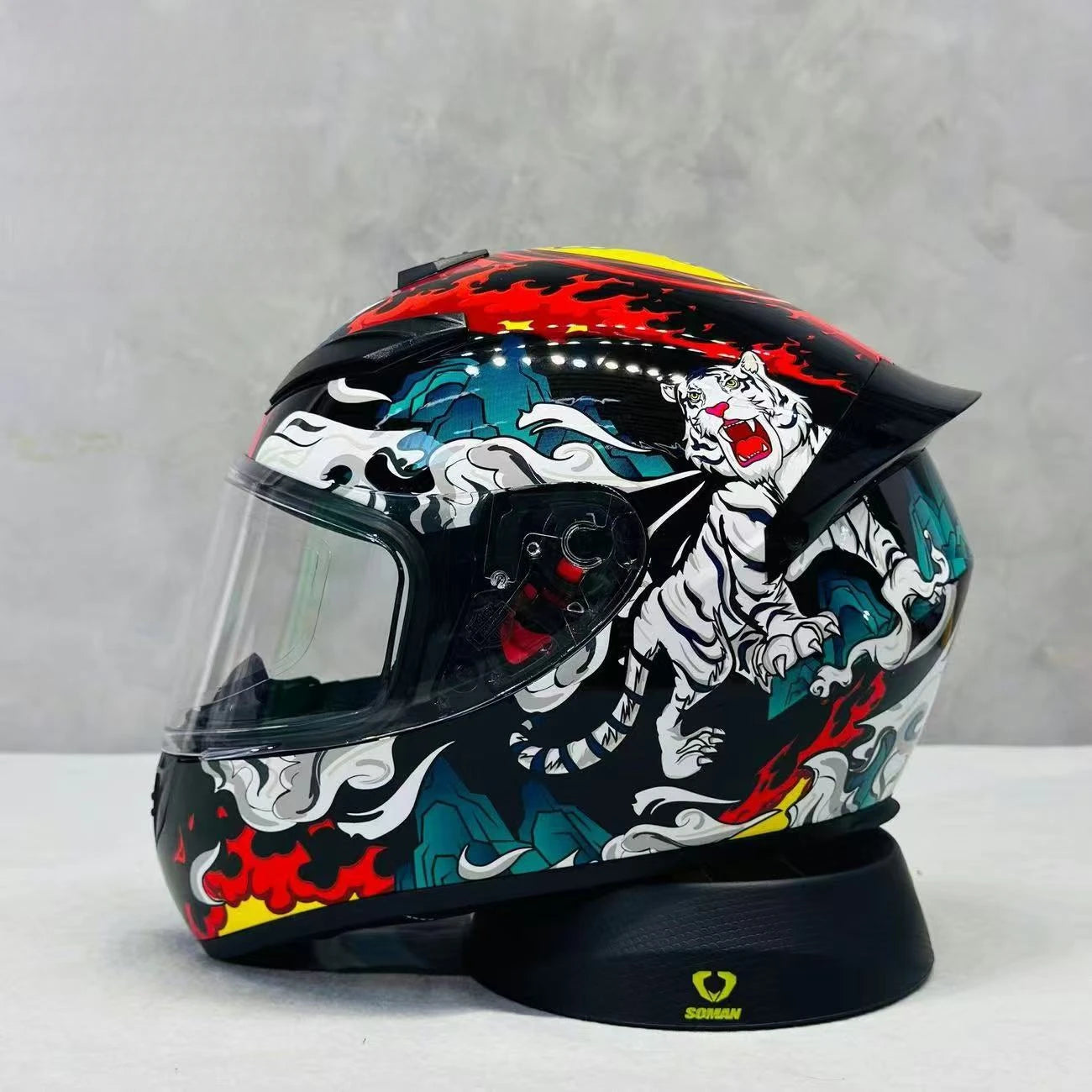 Unisex Design Little Turtle Model Full Face Motorcycle Helmet Reduces Wind Noise and Buffeting for Peaceful Riding All Seasons