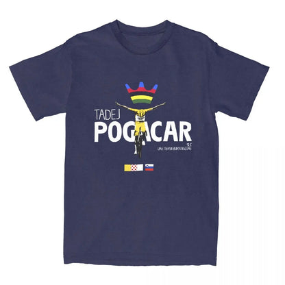 Men's Tadej Pogacar Cycling Pogi Team T-Shirts Cotton Clothing 2025 Summer Tour-De France Women Short Sleeves O-Neck Tshirt Tops