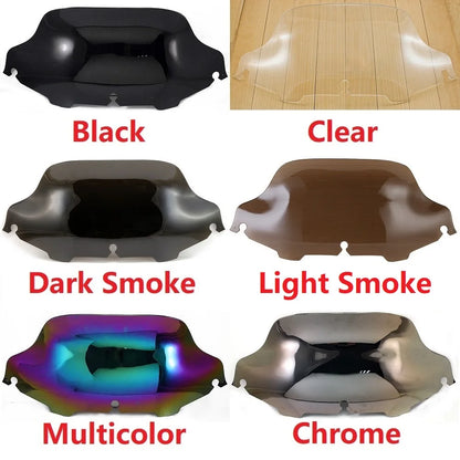 8" Motorcycle Wave Fairing Windshield Windscreen Cover For Harley Touring Electra Street Glide Ultra Classic FLHX FLHT 1996-2013
