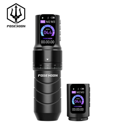 POSEIDON HM144 Tattoo Machine 2 Tattoo Power Supply Tattoo Pen Wirless Tattoo Gun With Powerful Custom Motor For  Tattoo Artist