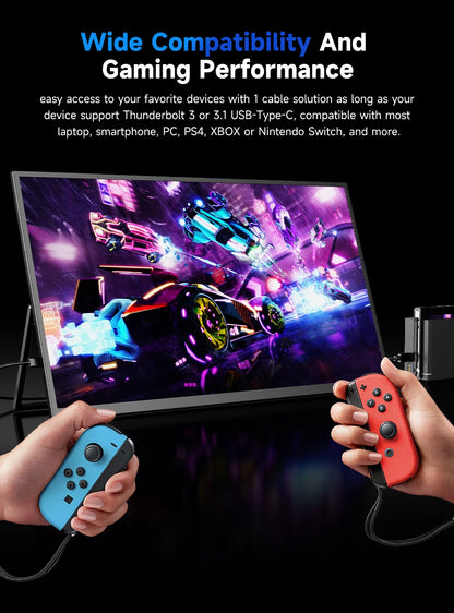 EVICIV 22" 2K Portable Monitor 2560*1440P 100%DCI-P3 QLED External Screen For Loptop Phone With HDMI Computer Display Extension