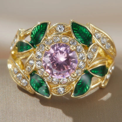 1pc Elegant Iris Style Ring Luxurious Cubic Zirconia Women's Ring Perfect for Weddings Engagements Valentine's Day Jewelry Gifts