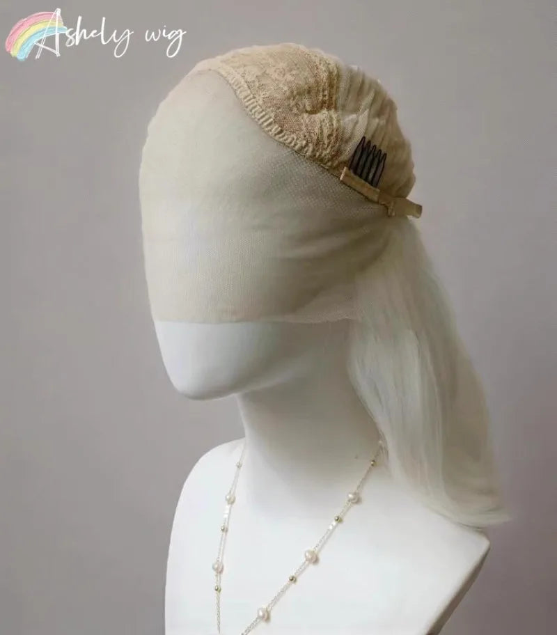 White Lace Front Wig for Women 13x4 Long Wavy Hair Wig for Women High Temperature Fibers Glueless Synthetic Lace Wigs Cosplay