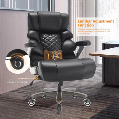 700lbs Big and Tall Office Chair-Large Computer Chair with Adjustable Lumbar Support 3D Flip Arms Plus Size Wheels,, Customized