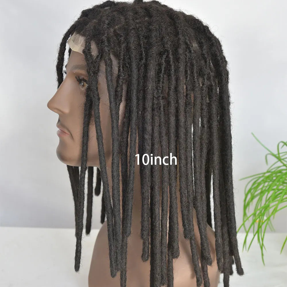 Human Hair Transparent Full Lace Base Afro Dreadlock Extensions Toupee For Men/Women 0.6cm Loc Extensions Human Hair Dreadlock1B
