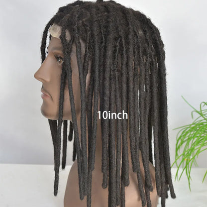 Human Hair Transparent Full Lace Base Afro Dreadlock Extensions Toupee For Men/Women 0.6cm Loc Extensions Human Hair Dreadlock1B