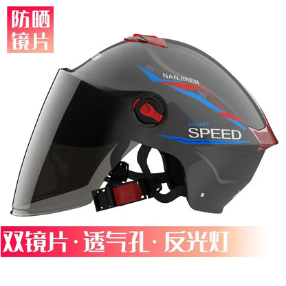Summer Sun Protection Motocycle Helmet Universal Safety Half Helmet Windproof  Rainproof Electric Bicycle Comfortable