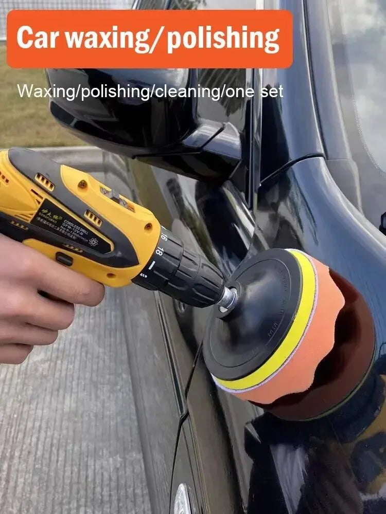 Polishing Sponge Plate Set Imitation Plush Waxing Angle Grinding Cleaning Sponge Wheel Car Beauty Set Electric Drill Polishing