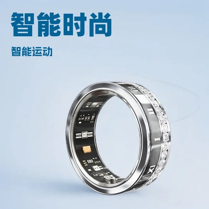 Diamond Fashion Women Smart Ring With Box IP68 Waterproof Lady ring Heart Rate Health Monitor Sports Pedometer Fitness Rings New