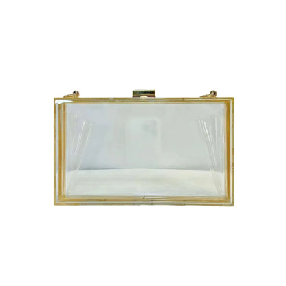 2025 New Clear Acrylic Small Flap Shaped Bags Women Trendy Chain Shoulder Crossbody Bags Women's Niche Design Novelty Purse