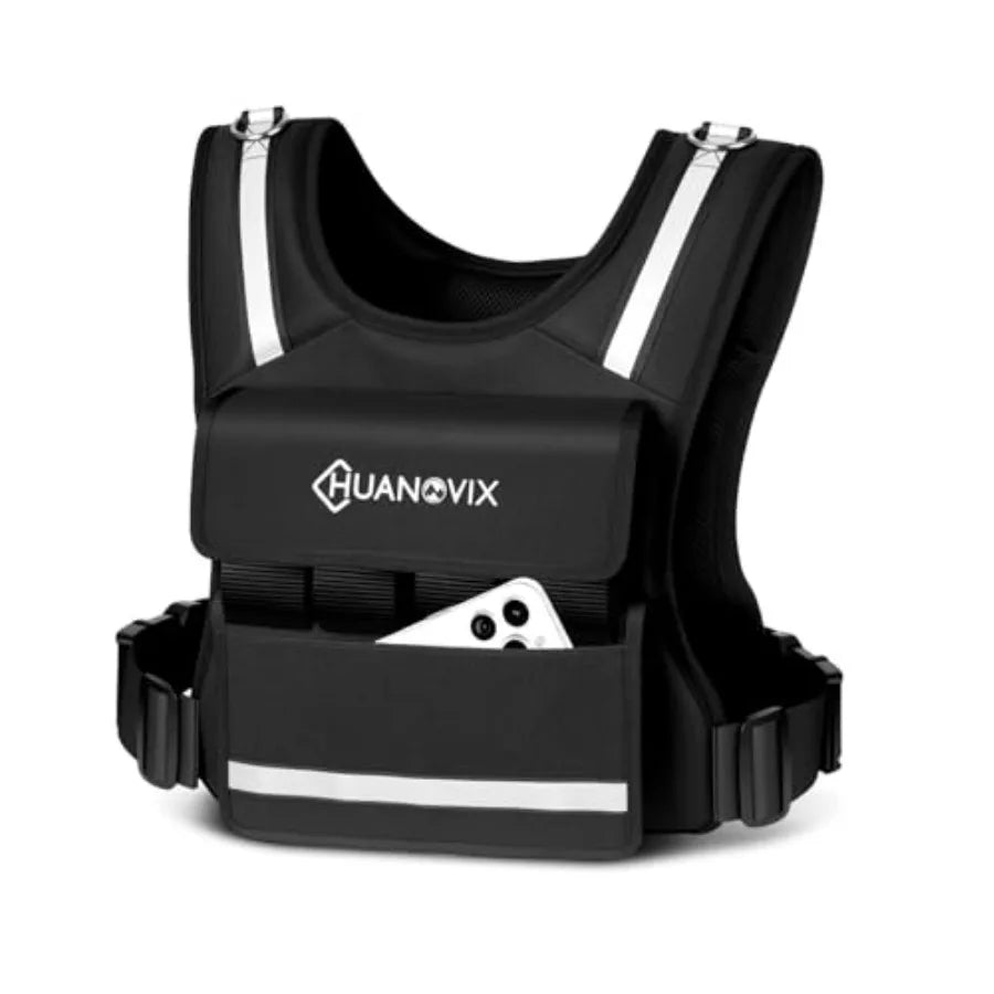 Weighted Vest, 0-40 LBS Adjustable Weight Vest With Reflective Stripe, No Weights Included, Ultra Thick Shoulder Padding Design