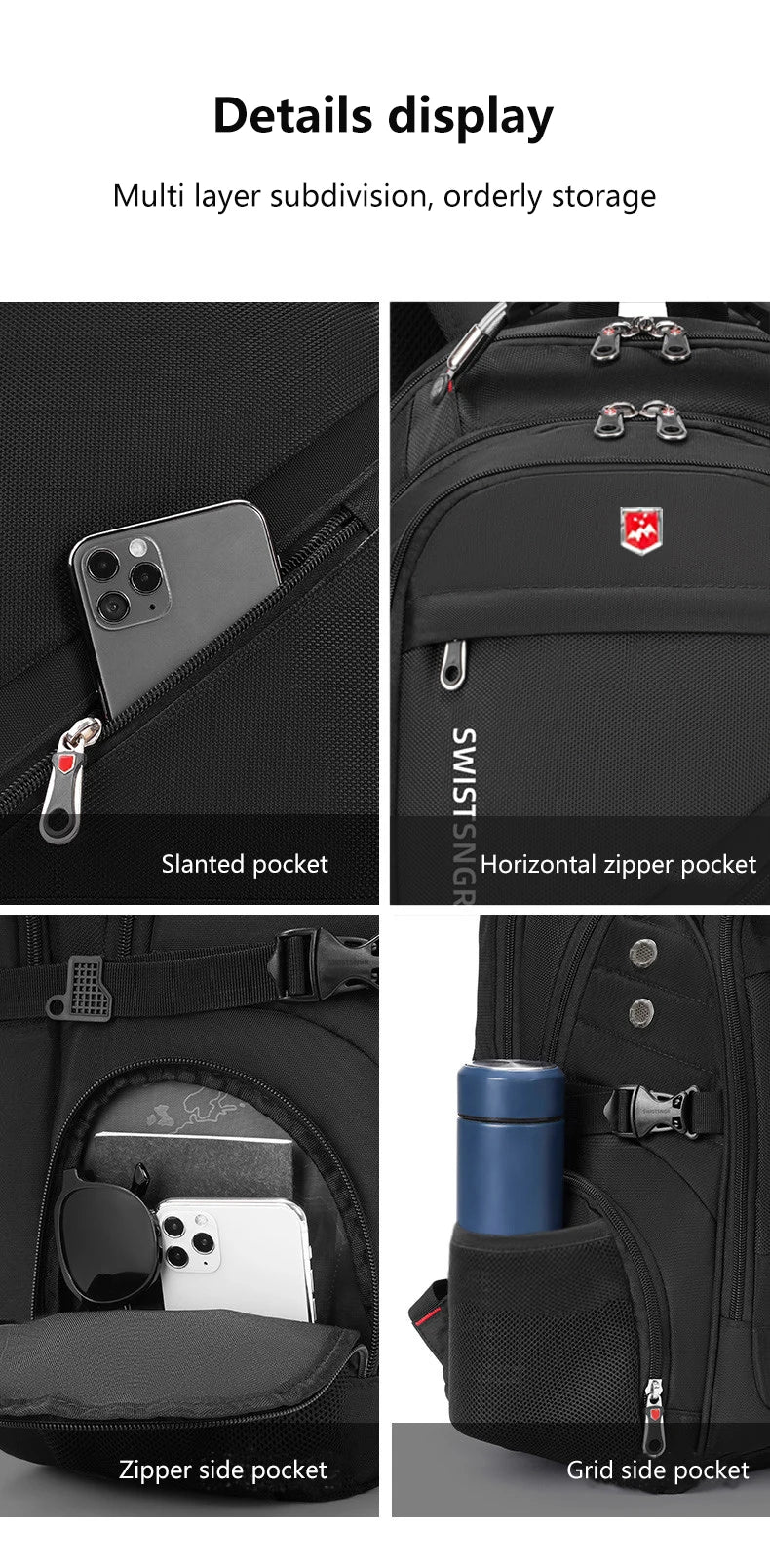 2026 Waterproof 17/20 Inch Laptop Backpack Men Airplane Travel Everyday Backpacks Women Oxford Rucksack Male School Bag Mochila