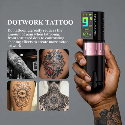 DM Venom 2.4-4.2MM Stroke Wireless Tattoo Machine LED Large Touch Screen 2300mAh Battery Suitable for Permanent Body Art