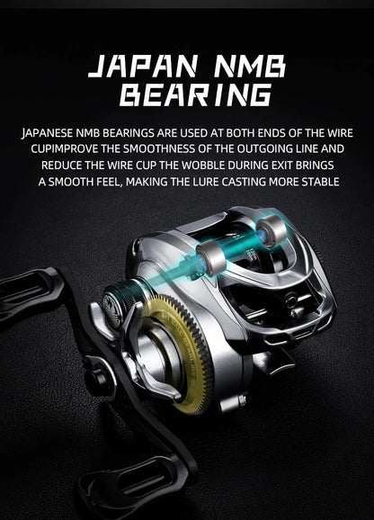 BEARKING Hot Sales Zeus-BFS 135g Lightweight Carbon Fiber 7.1:1 High-speed Ratio 8+1 Bearings Maximum Power 4kg Magnetic Brake