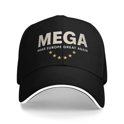 MEGA Make Europe Great Again  Baseball Cap Classic Unisex Men Trucker Hat Dropshipping Custom Logo Hiking Fishing Baseball Caps