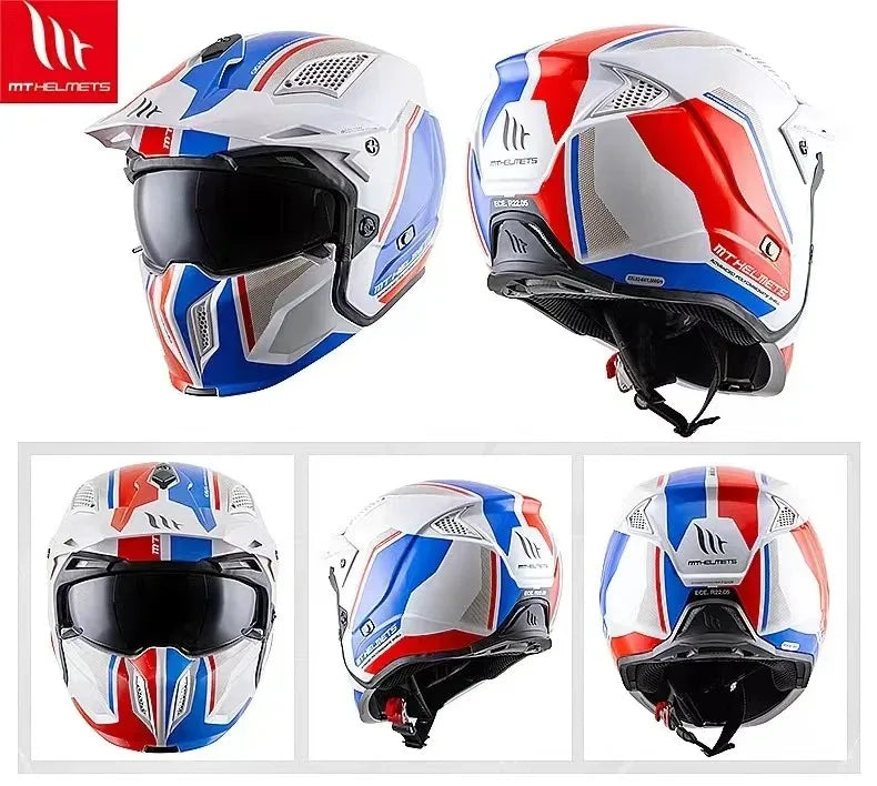 MT Street Fighter Motorcycle Helmet Detachable Combination Electroplated Gold Helmet ECE DOT Certification Full Face Casco Moto