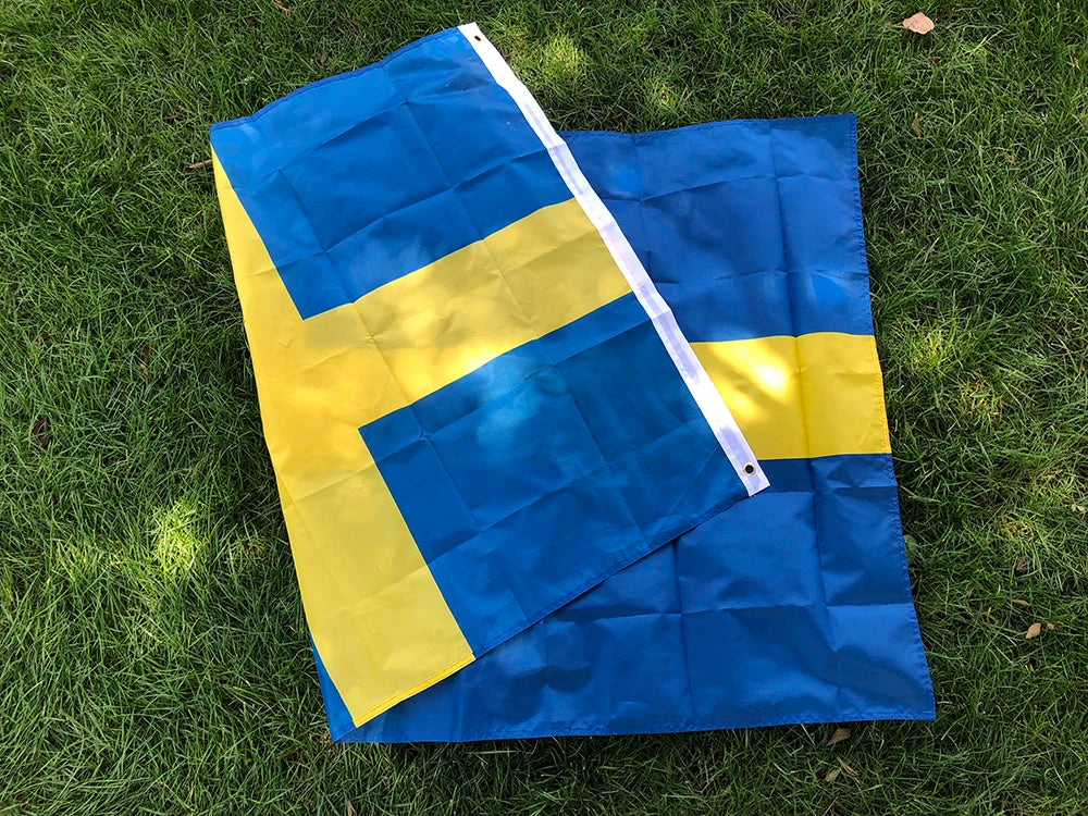 SKY FLAG free shipping Swedish Flag 3ft x 5ft Hanging  SWE SE The Kingdom of Sweden Flag Polyester standard hanging Flag Banner
