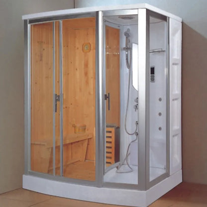 Ceiling light air enclosures wooden steam sauna and shower room bath
