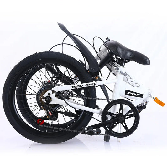Folding Bike 20 Inch 7 Speed Disc Brake Portable Light Cycling Adult Kids Students Road Bicycle Men And Women Portable