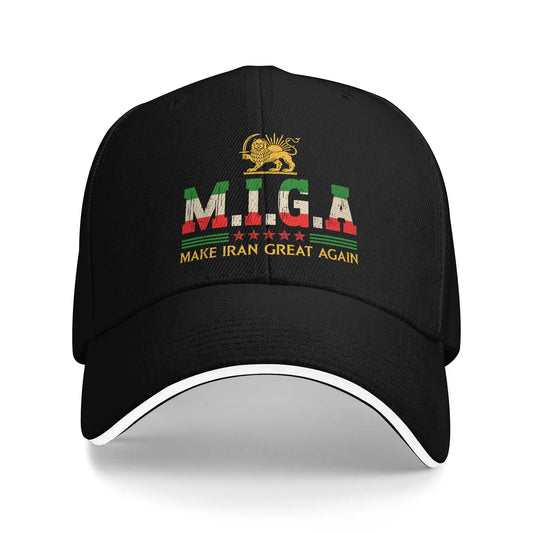 Summer Iranian Make Iran Great Again Emblem Of Iran MIGA Baseball Cap y2k Sun Trucker Hat Unisex Men Wholesale Baseball Caps