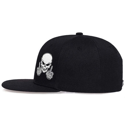 Unisex Skeleton Finger Embroidery Hip-hop Hats Spring Autumn Outdoor Adjustable Casual Baseball Caps Men Women Sunscreen Hat
