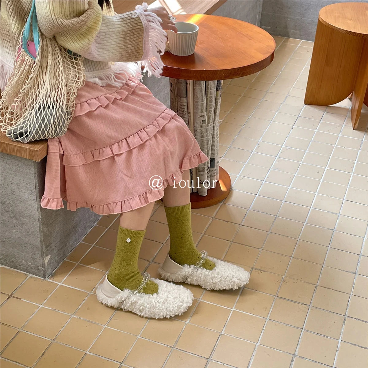 SP&CITY Colored Dotted Sheep Woolen Socks Women's Winter Warm Keeping Middle Tube Socks Casual Thick Korean Fashion Stockings