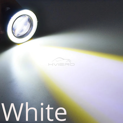 2Pcs Auto 30W Car Driving DRL Fog Lights COB Angel Eye 64/76/89mm Ambient Lamps Waterproof Daytime Running Bulb Headlight DC 12V