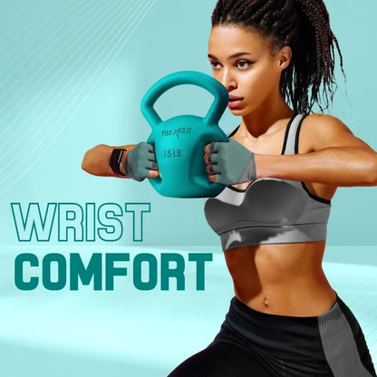 10LB Pink+15LB Green Kettlebell, Strength Training Kettlebells for Women, Wide Multi-grip Textured Handle for Home Gym Exercises