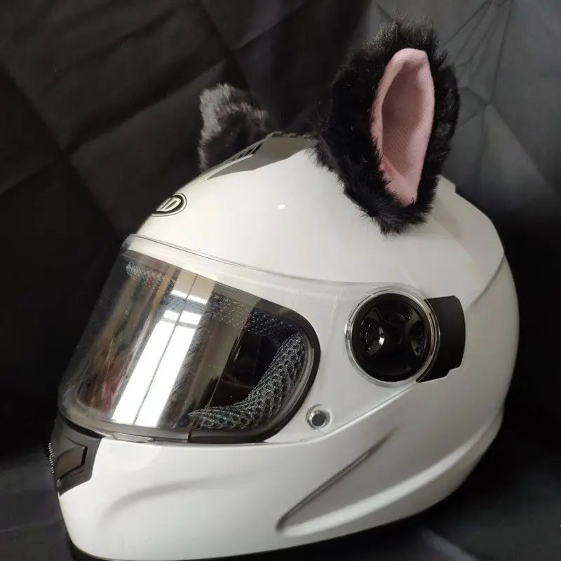 Motorcycle Helmet Cat Ears Decoration Cute Plush Stickers Motocross Helmet Full Face Off Road Helmet Decor Cosplay Styling