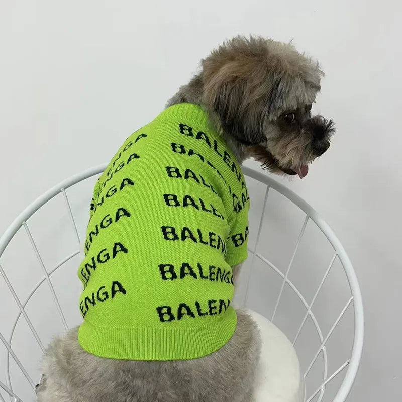 Pet Trendy Brand CC Letter Bear Head Autumn/Winter Warm Teddy Pomeranian Dog Cat Small Dog Sweater