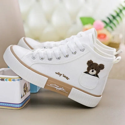 Women Breathable Sneakers Brand Sport  Woman Casual Vulcanized Shoe Flats High Top Zapatos Mujer Cute Canvas Shoes